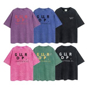 Męskie designerskie galerie T-shirt vintage retro myjnia koszula luksusowa marka T koszule damskie krótkie rękawe koszulę letnie koszulki przyczynowe Topy Hip Hop Krótkie ubrania D-2