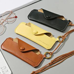 Storage Bags Creative Sunglasses Cases Solid Color Bag Glasses Protective Sleeve PU Leather Case