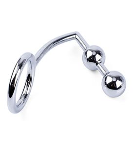 Metal Anal Hook Fetish Play Butt Plug Anus Insert Dilator med Cock Ring Pleasure Sex Toys For Men HSYBP0145040477