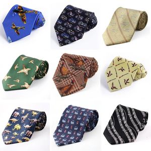 Tailor Smith Silk Bird Necktie Mens Fancy Animal Tie Printed Suit Dress Casual Party Necktie Cravat Hunting Shooting Accessory 240109