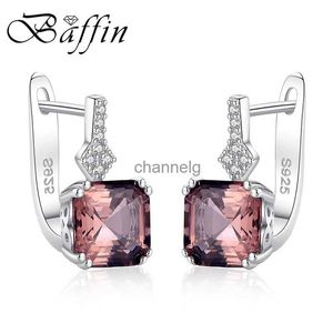 Stud BAFFIN Real 925 Sterling Silver Drop Earrings Fine Jewelry Natural Morganite Stone Earrings For Women Vintage Retro Jewelry YQ240110