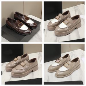 Designer Comfort Monolith gebürstete Damen-Loafer, luxuriöse Hebeplattform, glänzende kleine Leder-Turnschuhe für Damen, Patent-Oxford-Chunky-Sneaker, Größe 35–40