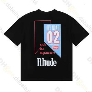 春夏rhude Tシャツ男Tシャツティースケートボード特大の男性半袖TシャツラグジュアリーブランドメンズTシャツアジアサイズS-XXL 9WPW6