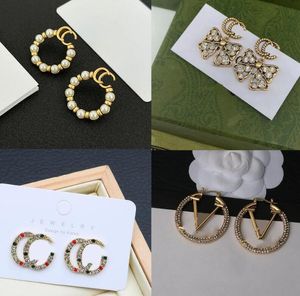 Vari orecchini a bottone vintage di lusso in argento 925 orecchini di design con lettere gioielli da donna con diamanti placcati 18 carati, regali di nozze di San Valentino