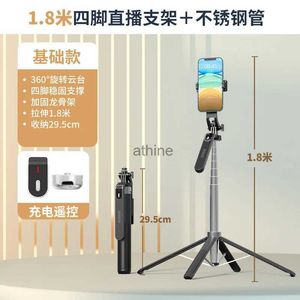 Selfie Monopods 1.8m Alüminyum Alaşım Bluetooth Selfie Stick Mobil Akış Stand El Taşıyıcı YQ240110