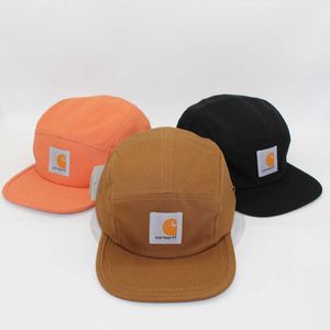 Soft Top Solid Color Flat Edge Five Piece Camping Hat Men's and Women's Trendy Work Clothes Skateboard Street Dance Hip Hop Sunshade Hat Duck Tongue Hat