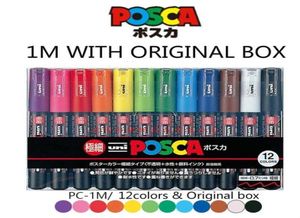 12 8 ألوان POSCA PC1M علامة الطلاء غرامة رصاصة TIP07MM علامات الفن الهدية مدرسة المكتب 2012229853543