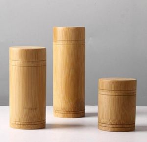 Bamboo Storage Bottles Jars Wooden Small Box Containers Handmade For Spices Tea Coffee Sugar Receive With Lid Vintage1566509