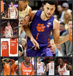 Devin Foster Jack Jack Nauseef Clemson Tigers Jersey de basquete 20 Matt Kelly 32 Daniel Nauseef 0 Josh Beadle 1 Chase Hunter Clemson Jerseys Custom Stitched Mens Youth