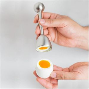 Other Kitchen Dining Bar 100Pcs Special Stainless Steel Egg Opener 304 Eggshell Topper Cutter Accessories Cooking Tool Drop Deliv Dh8Ah