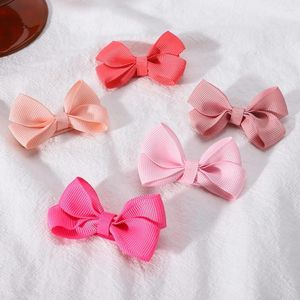 Hårtillbehör 5st Barrettes Bow Clips For Baby Girls Cute Ribbon Clip Hairpins Kids Headwear Girl's Handmade