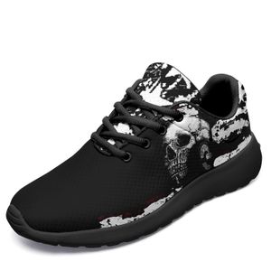 Fashion Skull schwarz weiß Mode eigener Designer Pod Name Nummer Wortlaut Logo personalisiert leichter Komfort Unisex-Sneaker zum Schnüren beliebte Marken-Sportschuhe