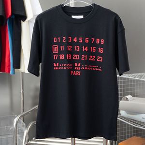 Primavera verão maison margela t camisa moda masculina e feminina margiela mm6 camiseta em algodão mako con logotipo numérico clássico 445