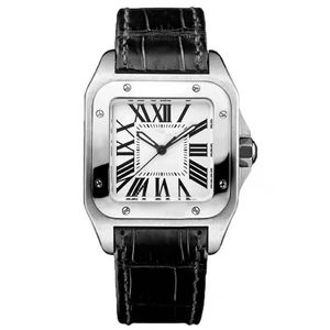 Relógios para homens excelente nova qualidade esportiva 100 xl preto luxo relógio mecânico automático masculino data esportes 40mm leath262v