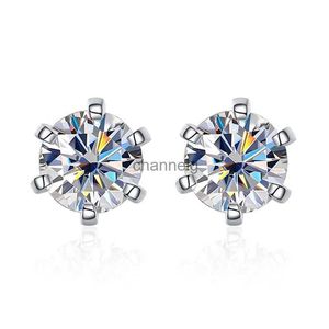 Orecchini a bottone in moissanite da 2 ct per le donne Gioielleria raffinata da sposa con GRA s925 Orecchini a bottone in oro bianco 18 carati placcato argento YQ240110