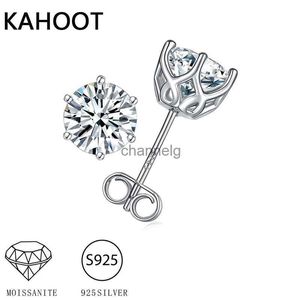 Stud 925 Sterling Silver 0.5-2 Moissanite Six-Claw Earrings Fashion Trendy Temperament Design Light Luxury Senior Lady YQ240110