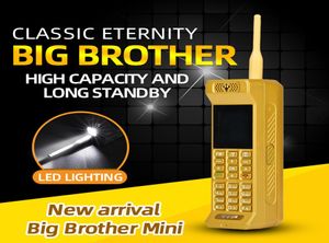 Luxury Classic Mini Retro Golden Cell Phones Loud Speaker Bright Flash Lligh PowerBank Fast Dial Magic Voice Changer Bluetooth Mobil2669478
