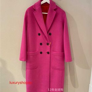 MaxMaras Women's Wrap Coat Camel Hair Coats Autentic Italian Inköpagent Max Co Elemento 23 Höst/vinter Nya kvinnors avslappnade lossa kappjacka RJL9