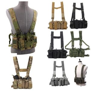 Tattico Camouflage Chest Rig Molle Vest Sport all'aria aperta Airsoft Gear Combat Assault Accessorio Mag Pouch Magazine Bag Carrier NO06-033