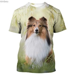 T-shirt da uomo Border Hot Collie T-shirt con stampa 3D Cute Dog Stampa Girocollo T-shirt casual unisex a maniche corte per uomo DonnaL240110