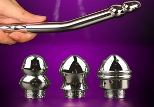 Högkvalitativ metall 3 Head Douche Enema Anal Cleaning Butt Plug Anus Dusch Cleaner Sex Toys For Menwomen Wash Buttplug7910602