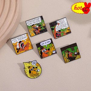 Carton Dog Coffee Emamel Pins Woman Man Cartoon Invertebrate Tree Bud lämnar barn mode broscher denim lapel badge smycken