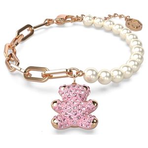 Swarovskis armband designer Swarovskis smycken Kvinnor toppkvalitet Bangle Teddy Series Teddy Bear Armband Women's Full Diamond Splice Armband Pearl Element A35E