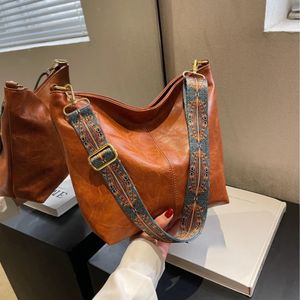 Borse a tracolla vegane vintage per donna Borsa a secchiello grande in pelle PU Borsa a tracolla di lusso Borsa a tracolla da donna Borsa shopping Tote 240109