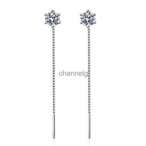 Stud E050 Lefei Mode Trendy Feine Moissanit Sechs Klaue Klassische Baumeln Tropfen Ohrring Für Frauen 925 Sterling Silber Party Schmuck geschenk YQ240110