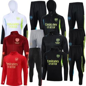 2023 2024 Arsen Tracksuit Sets Homens Futebol Futebol 23 24 Metade Puxado Manga Longa Futebol Futebol Hoodies Treinamento Terno Survetement Foot Chandal Jogging Kits