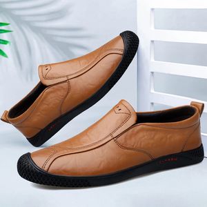 GAI Brand Men Loafers Genuine Leather Moccasins Footwear Comfy Men's Flats Slip-on Male Casual Fashion Boat Shoes 240109