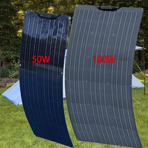 Xinpuguang 12V 50W flexibel solpanel 198V 100W Povoltaic Solar Panels Batteriladdare för bilbåtens hem CAMPER BALCONY 240110