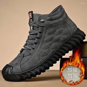 Stiefel High Top Winter Freizeitschuh für Männer Knöchel Mann Turnschuhe Pelz Herren Tennis Luxus Outdoor Arbeitskleidung Mode Anti Slip Designer