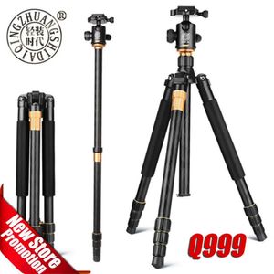 Monopiedi Qzsd Q999 Supporto monopiede per treppiede da viaggio portatile in lega di alluminio fotografico professionale con testa a sfera per fotocamera DSLR