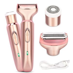 Professionell 2 i 1 Women Epilator Electric Razor Hair Removal Painless Face Shaver Bikini Pubic Hair Trimmer Home Use Machine 240109