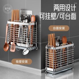 Armazenamento de cozinha metal pendurado talheres titular escorredor colher garfo pauzinhos cesta rack ferramenta organizador talheres