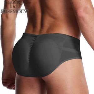 Cintura Barriga Shaper Homens Butt Lifter Shapewear Butt Shaper Boxer Acolchoado Melhorando Cueca Almofada Removível Hip Enhancer Controle Calcinhas Q240110