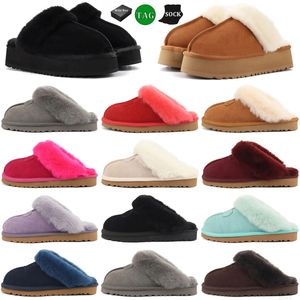 Kapcie australia designerskie buty luksus Tazz Slipper Men Kobiety śnieg mini kostka krótka kaczka skórzana zimowa platforma botki bordowe szare czarne białe buty kobiety