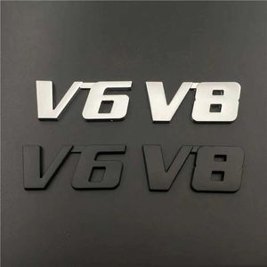 3D Metal V8 V6 Emblem Letters Car Fender Trunk Badge Decal för Toyota 4Runner Tundra Land Cruiser V8 V6 Sticker Accessories