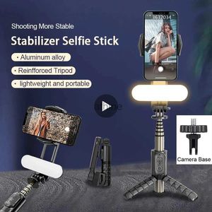 Stabilizers Selfie Stick Gimbal Stabilizer Tripod For Phone Mobile Action Camera Cell Cellphone Handle Grip Video Smartphone Monopod Mount YQ240110