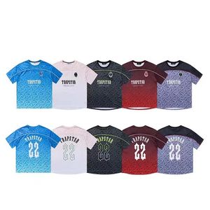 Trapstar Gradient Trim Sport Kurzarm Basketball Clotter T-Shirts T-Shirts Face-to-Air Training Uniform Bottom Shirts