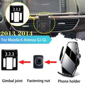 Cell Phone Mounts Holders 30W Car Mobile Phone Holder for Mazda 6 Atenza GJ GL 2015 GPS Clip Support Wireless Charging Sticker Accessories YQ240110