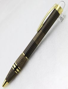 Słynna gwiazda Pen Metal Gold Stripe Stripe Lattice Ballpoint Pens School and Office Supplie do pisania 6515588
