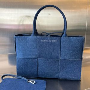 10A Top-level Replication BV's designer Arco Tote Bag Denim handbag Woven shopping bag medium size 36cm with dust bag free shipping