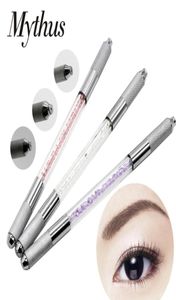 Double Heads Manual Tattoo Pen Tebori Permanent Makeup Eyebrow Eyeliner Lip Tattoo Microblading Pen Needles Blades Holder Slot5866929