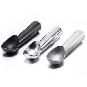 Spoons Quevina50Pcs/Lot Ice Cream Tools Portable Aluminum Alloy Non-Stick Anti-Feeze Scoop Spoon For Home Kitchen Accessories Drop D Dhqmn