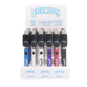 Перезаряжаемая ручка Backwoods Pen, тонкая батарея для предварительного нагрева, регулируемая емкость 500 мАч, ВВ для m6t th205 G5 510, картридж с резьбой и USB-дисплеем pk amigo