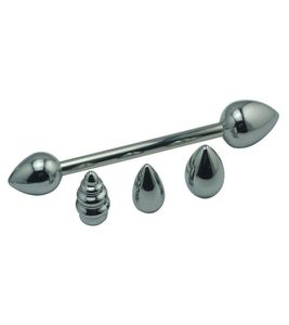 Substituível quatro bolas de metal cabeça dupla ganchos anal butt plug cinta em brinquedos sexuais para casal com estimulação anal 4449438