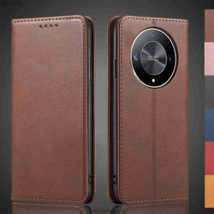 Mobiltelefonfodral Magnetiskt attraktionsläderfodral för Huawei Honor X9B Holster Flip Cover Case Wallet Phone Påsar Fundas Coquel240110