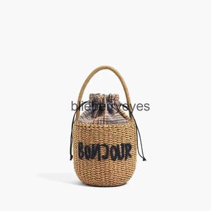 Totes balde redondo bolsas femininas nova moda verão praia str saco rattan tecido ombro mensageiro senhora toteblieberryeyes